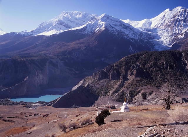 Day 3 - Trek from Upper Pisang to Manang (3450m) 5-6 hours, use upper part off-road, overnight at Mountain Lake Resort or similar hotel (B/L/D).