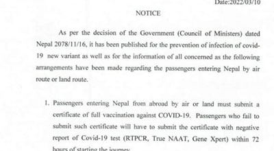 Nepal has decided to visa-on-arrival, not need PCR and hotel quarantine.